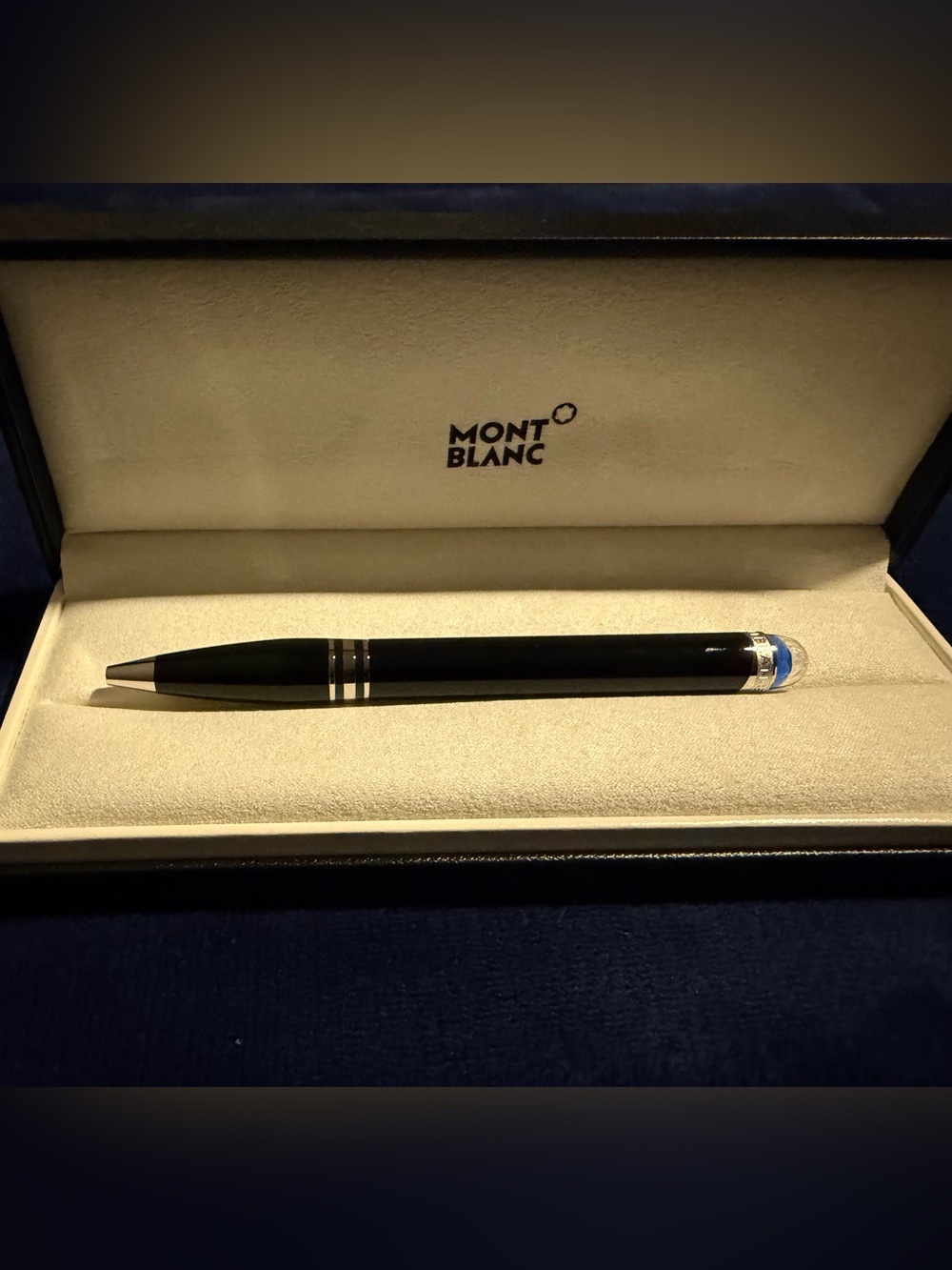 Montblanc Black Ballpoint Pen with Silver Trim